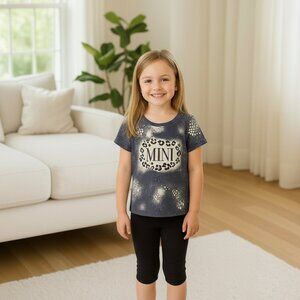 L/XL NEW Girls "MINI" Print Graphic Tee Cheetah - Mom and Me Matching Shirts